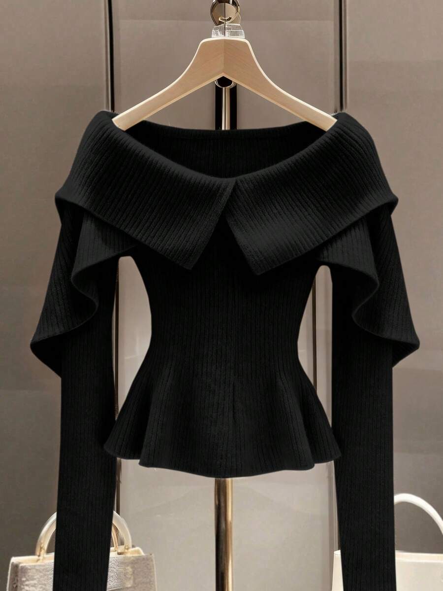 Lyxana Áo len chui đầu nữ mới về, phong cách Âu Mỹ, đa năng, thời trang tối giản - màu đen - Xem 1