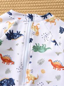 SHEIN Bộ đồ bơi liền thân ngắn cho bé trai in hình khủng long, thích hợp cho kỳ nghỉ ở bãi biển, hồ bơi, khu nghỉ dưỡng spa. - Nhiều màu - Xem 9