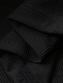 DAZY Lace Trim Cropped Tank Top With Built-In Bra And Padded Camisole For Women - Black - View 3