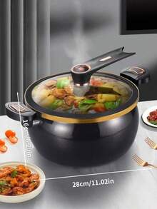 1pc 8l Capacity High-Quality Iron Pressure Cooker, Suitable For Induction Cookers And Gas Stoves. - Multicolor - View 4