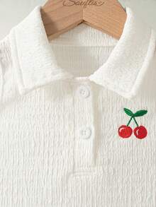 Souflis Souflis 2pcs/Set Baby Girl Spring&Summer Casual Style Bowknot-Shape Embroidery Sleeveless Top&Short Pleated Skirt - Multicolor - View 11