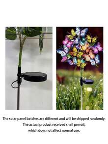 1PC/2PCS Solar Butterfly Flower Lights For Outdoor Decoration. Solar Courtyard Lights Are Suitable For Garden Passages, Courtyard Terraces, Villa Atmosphere Decoration, Artificial Butterflies, And Mother's Day Gifts (Warm Light, Color) - Multicolor - View 4