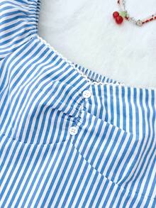 SHEIN 少女休闲简约舒适格子露背吊带衬衫 - 彩色 - 查看 4