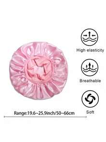 1/2 chiếc mũ ngủ bằng lụa satin dành cho nữ có tóc xoăn - Thoáng khí, dây thun rộng, giữ ẩm tốt cho tóc suốt đêm, mũ ngủ đa năng thời trang. - Nhiều màu - Xem 2