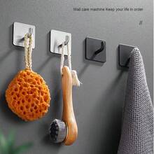 1/3/6 件套自粘挂钩墙贴，可挂外套、钥匙、毛巾、包包、帽子等，家居饰品收纳 - 方底小丁鉤 - 查看 2