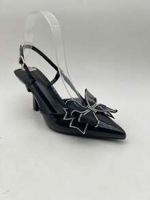 CUCCOO SZL Women's Pointed Toe Stiletto Heel Elegant, Sweet, Romantic High Heel Pumps, Shoes, Dress Shoes For Afternoon Tea, Date, Fashion Party, Work Outfit, Graceful Outfit, Versatile Basic, Halloween - Black - View 11