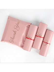 100PCS Pink THANK YOU Express Bags, Simple Multi-Purpose Packaging Bags With Slogans, Graphics And Text, Used For School, Office, And Gift Packaging - Pink - View 4