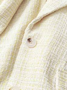 Franclia Women's Autumn Textured Fabric Lapel Collar Blazer Jacket Fall Cloth For Women - Yellow - View 4