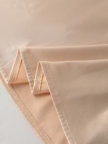 Franclia 女士优雅奢华设计水钻链条拼接圆领无袖腰部系带蝴蝶结装饰短款A字缎面连衣裙，春夏款 - 香檳色 - 查看 5