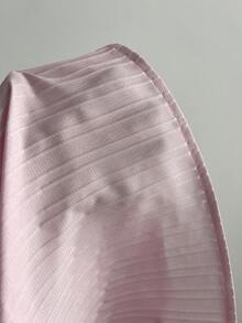 Elamini Women's Pink Striped Square Collar Puff Sleeve Blouse - Pink - View 3