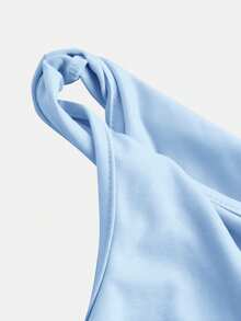 Siren Gaze 情人节扭结单肩上衣 优雅修身女款 - 淺藍色 - 查看 9