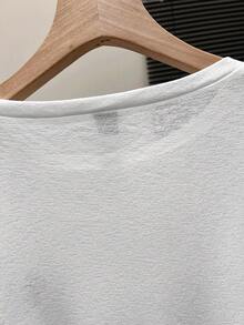 GlowEve 女士春夏新款优雅法式简约白色刺绣休闲宽松圆领长袖T恤，适合日常穿着。这款长袖T恤是女士长袖上衣的理想之选，白色刺绣上衣，休闲百搭，男女皆宜。 - 白色 - 查看 6