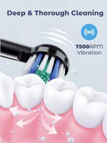 Teckwe Adult Electric Toothbrush, Rechargeable Toothbrush With 4 Brush Heads, Smart Pressure Sensor, Deep Clean Technology, Teeth Stain Removing Valentine's Day Gift - Multicolor - View 4