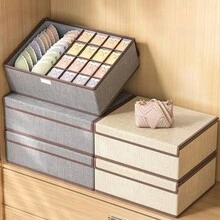 1 Washable Underwear Storage Box, Drawer-Style 3-In-1 Wardrobe Organizer, Foldable Storage For Clothes, Socks, And Other Household Items - Multicolor - View 1