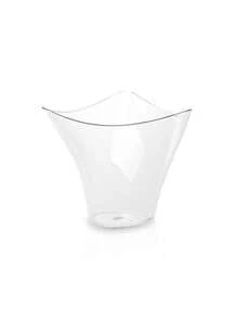 100pcs Transparent Wave-Shaped Plastic Mousse Cup, Dessert Cup, Ice Cream Cup, Creative Dessert Cup