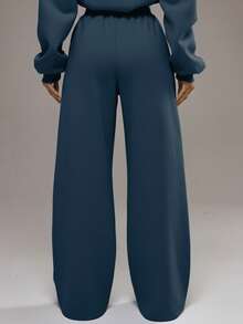 Musera Sport Quần thể thao ống rộng ngoại cỡ (chỉ quần) Padel Activewear Sport Gym Workout Casual - Dark Blue - Xem 5