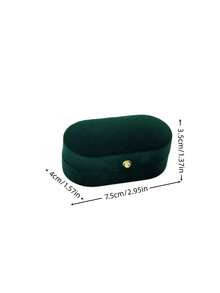 1PC Velvet Oval Ring Bearer Box, Ring Box Display Holder Case For Wedding/Proposal/Engagement/Ceremony, Wider Slot For Single Or Double Rings, Earrings, Jewelry Gift Storage Organizer (Green) Valentine's Day - Green - View 5