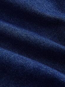 SHEIN MOD Váy quần jean nữ cỡ lớn dáng bất đối xứng với thiết kế cài nút bên hông. - Rửa tối - Xem 4