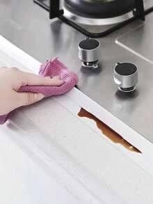 1卷1.5英寸/3.7厘米白色地板密封胶，密封条，防水防霉密封胶带，装饰接缝密封胶，厨房台面防水密封胶带，浴室瓷砖密封胶，墙角装饰条，易于使用的浴室配件和浴室工具 - 白色 - 查看 5