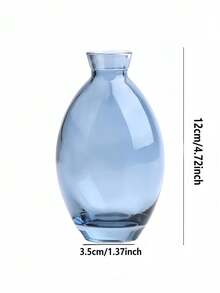一套现代简约迷你玻璃花瓶，透明创意水培花卉容器，适用于客厅装饰 - 寶藍色 - 查看 5