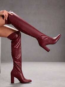 CUCCOO SZL Women Over-The-Knee Boots Valentine's Day - Burgundy - View 3
