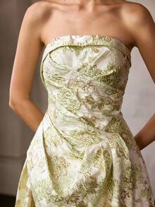 MOTF Soiréza WOMEN'S JACQUARD BANDEAU LONG DRESS - Multicolor - View 3