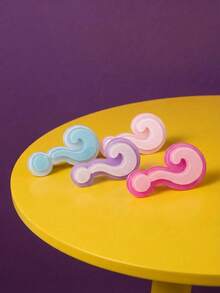 Joivida 1个糖果色趣味问号发夹，创意刘海，展现夏季新款女士发饰，渐变问号发夹，可爱发夹，趣味设计，休闲风格，展现时尚个性，装饰发夹，青春发夹 - 彩色 - 查看 4