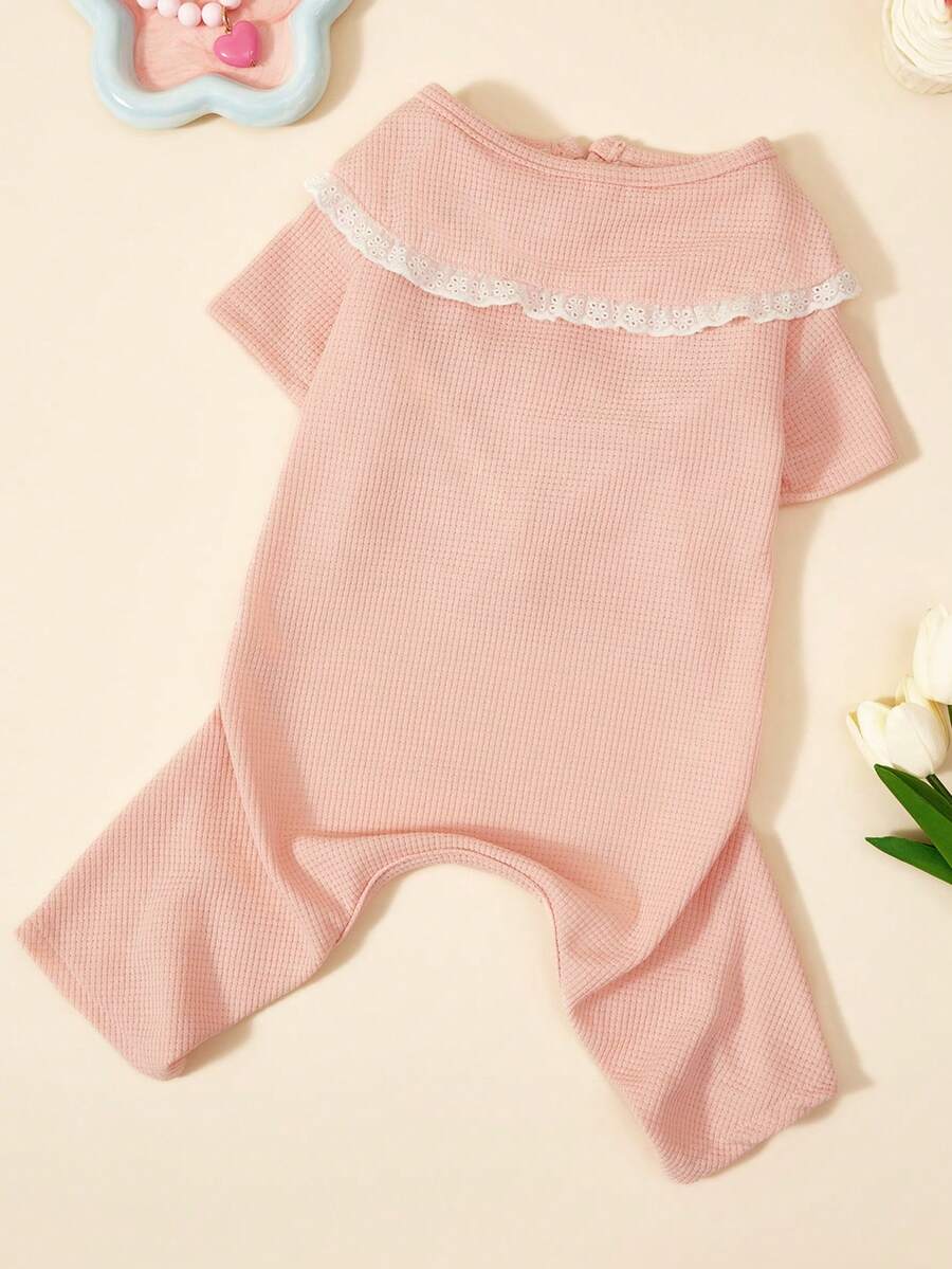 PETSIN Quần áo cho thú cưng mùa thu đông, áo len cổ tròn mới, áo chui đầu, quần áo bốn chân, quần áo ấm cho chó và mèo - Hồng - Xem 1