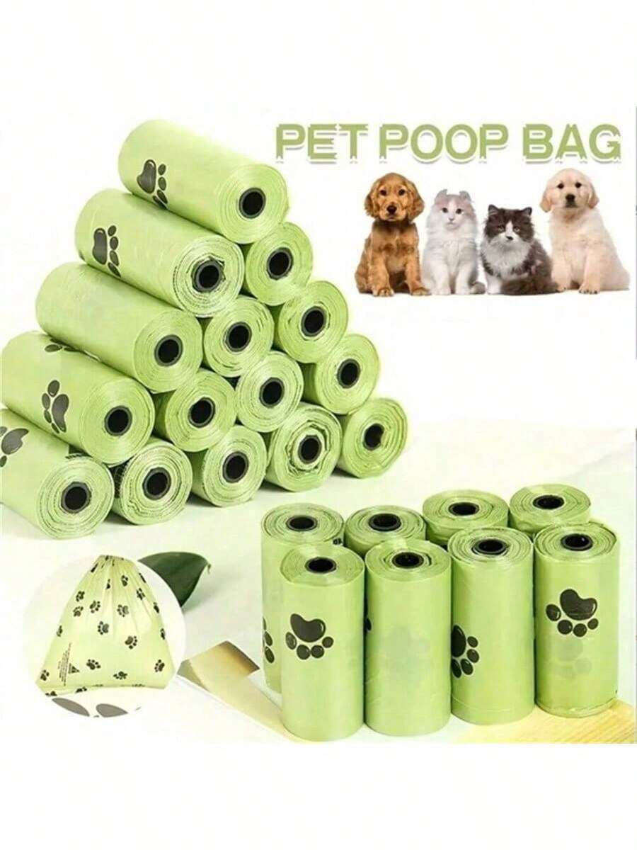 1roll/5roll/10roll/20roll,Extra Thick Leak-Proof Dog Poop Bags For Pet Waste Management - Green - View 1