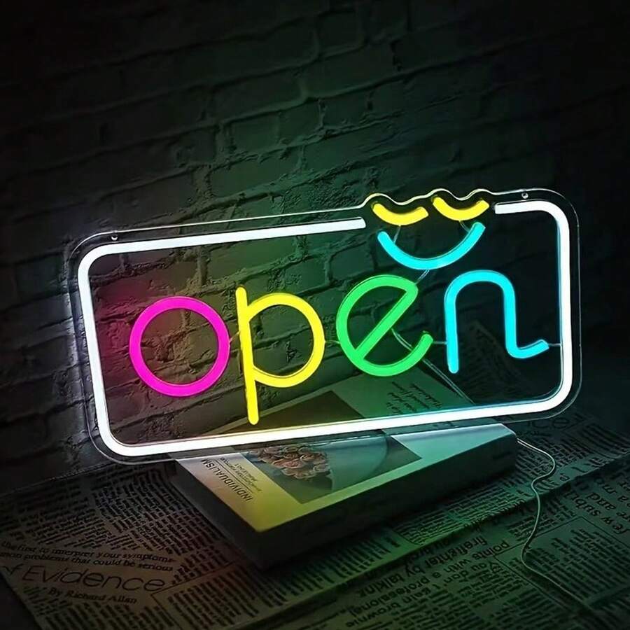 Lampu Neon Ambient Gaya Terbuka ini Terbuat dari Bahan Akrilik Transparan dan Merupakan Lampu Dekoratif yang Cocok untuk Berbagai Acara, Seperti Pesta, Toko, Kamar Tidur, dan Acara Luar Ruangan. Lampu ini Juga Dapat Digunakan sebagai Papan Nama. - MultiWarna - View 1
