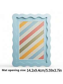 1 pieza Marco de fotos de cartulina de onda de la serie arcoíris, decoración para sala de estar, puede usarse como regalo de cumpleaños, regalo de boda, decoración de mesa Rama, regalo de inauguración de la casa, artículos esenciales para dormitorio, decoración de B&B (sin papel fotográfico) - Multicolor - Ver 13