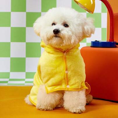 LOONEY TUNES X PETSIN 1条多功能黄色小鸟宠物猫狗通用保暖舒适毯，黄色秋冬季加厚吸水浴巾