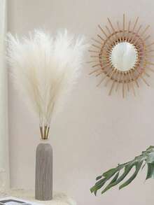 10支/20支装 - 人造芦苇，高55厘米/21.65英寸，仿真蒲苇草，仿羽毛枝，适用于落地花瓶填充、家居厨房波西米亚风装饰、房间装饰、婚礼派对装饰、情人节装饰、情人节礼物、生日毕业礼物、秋季装饰、秋季、仿真植物 - 純白色 - 查看 4