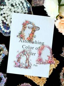 30 szt./zestaw naklejek na framugę drzwi Flower Manor – wzór retro kwiatowy, materiał do samodzielnego pisania w dzienniku – tłoczenie laserowe na gorąco - Wielokolorowe - Zobacz 8