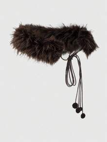 Dunkler Kaffee lange Haare einseitige Schnürung Taille Seil