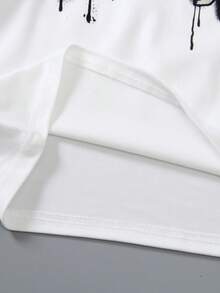 2pcs/Set Young Boys' Outfit, Includes White Short Sleeve T-Shirt With "COOLEST" Graffiti Print And Military Green Cargo Pants. Casual And Style To Showcase Kids' Lively And Energetic Personalized.