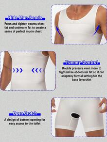 SHEIN Men's Breathable Hollow Crotch Shaping Jumpsuit, Fashionable For Summer