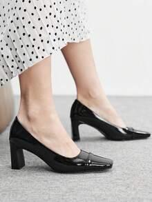 CUCCOO BIZCHIC 休闲通勤简约百搭时尚女式高跟鞋 - 靜夜黑色 - 查看 7