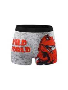 5pcs/Pack Boys' Minimalist Black, White, Gray Combination Video Game Graphic Print Comfortable Boxer Briefs - Multicolor - View 3