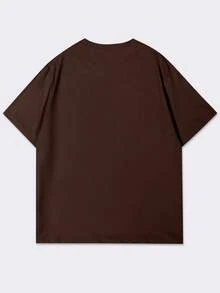 Manfinity Homme Men's Minimalist Printed Round Neck Short Sleeve T-Shirt - Brown - View 3