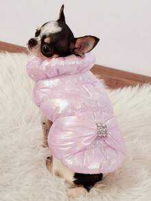 PETSIN 1 Pink Three-Layer Thick Fleece Warm Pet Jacket, Suitable For Small And Medium-Sized Dogs, Casual Style, Autumn And Winter Thick Warm Windproof Clothing - Pink - View 5