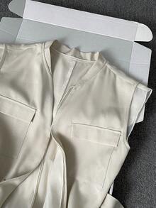 GlowEve 2026 Spring/Summer Elegant Unique Sheer Mesh Splice Thin Trench Coat, Suitable For Commuting - Apricot - View 4