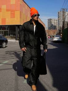 DAZY Men's Distressed Black Denim Suit Set, Suitable For Spring And Autumn - Black - View 6