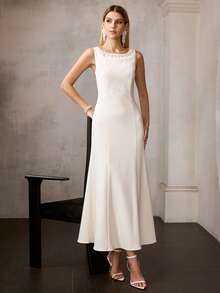 MOTF Soiréza 女士优雅长款网纱亮片刺绣美人鱼连衣裙，适合正式场合