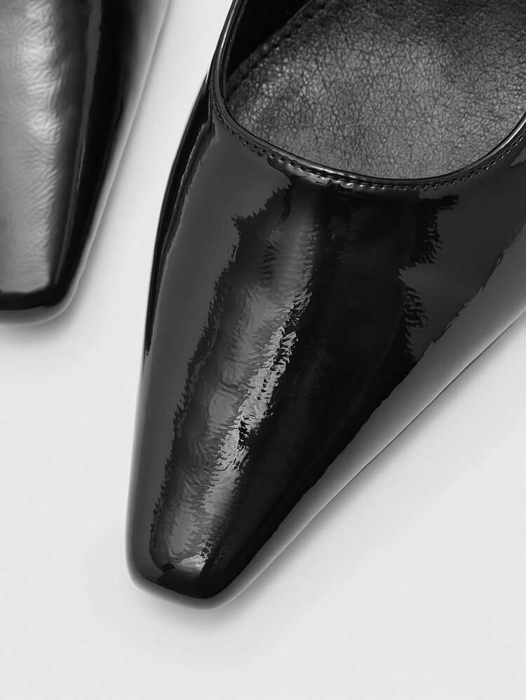 CUCCOO BIZCHIC Women's Pointed Toe Stiletto Heel PU Leather Slip-On Hollow-Out Pumps, Fashionable Minimalist Design, Comfortable For Daily, Party And Banquet Wear Valentine's Day