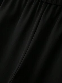 SHEIN Clasi 大码女士无袖西装套装，带腰带装饰，休闲办公两件套 - 黑色 - 查看 6