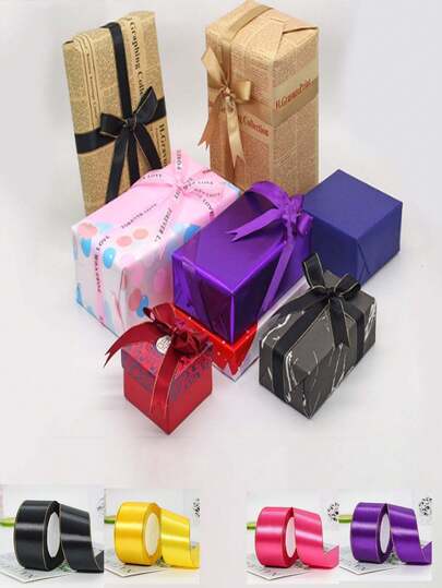 1 Roll, Gold Border Decorative Ribbon 1 Roll Length 2200cm, Decorative Ribbon Wedding Cake Gift Ribbon Packaging Rose Material Silk Ribbon Decoration Party DIY Bow Ribbon, Scene Decoration, Festival Decoration, Room Decoration, Home Decoration, Theme Party Decoration, DIY Bow Ribbon, Scene Decoration, Festival Decoration, Room Decoration, Home Decoration, Theme Party Decoration,