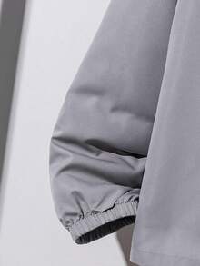 Vacaura 2pcs/Set Teenage Boys' Minimalist High Street Hooded Half-Zip Jacket Paired With Tapered Woven Pants, Jacket With Embroidered Logo, Comfortable Fabric, Versatile Colors, Suitable For School And Casual Wear, Autumn/Winter