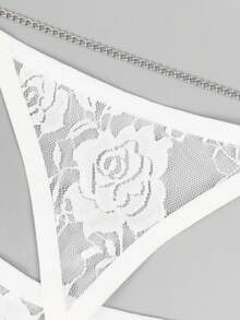 DrisQ 1pc Fashionable Alluring White Lace Charm Waist Chain Men's Sexy Lingerie - White - View 6