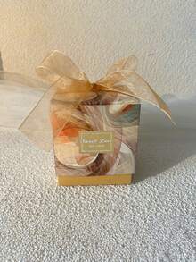 1pc Scented Candles, Birthday Cheesecake, Strawberry Cake, Gift Box, Niche Holiday Gift For Women'S Day Peach Flavor, English Pear And Freesia Flavor - Multicolor - View 4